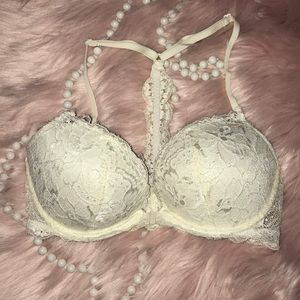 White bra by pink